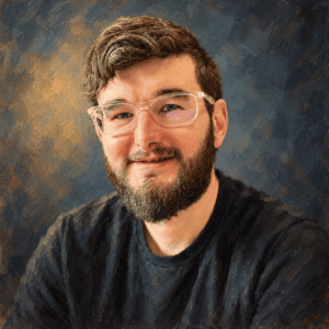 Painted portrait of Devin Robertson, Editor of Ask Bible Questions