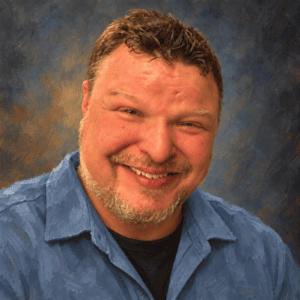 Painted portrait of Wes Woodell, Executive Director of Ask Bible Questions